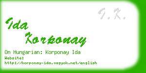 ida korponay business card
